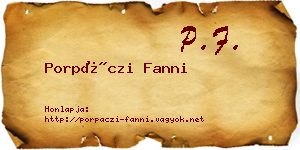 Porpáczi Fanni névjegykártya