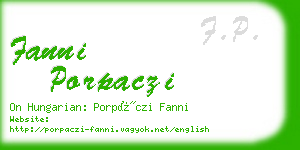 fanni porpaczi business card